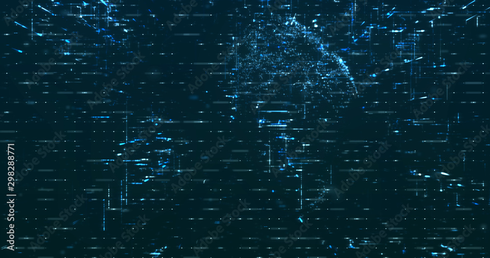Wall mural abstract digital network data background, 3d rendering
