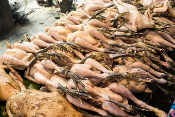 Tradition chicken grilled in local market