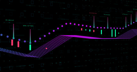 Abstract digital network data background, 3D rendering