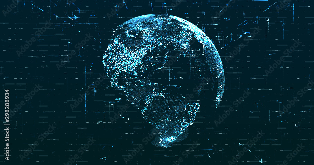 Poster digital space world 3d data earth background