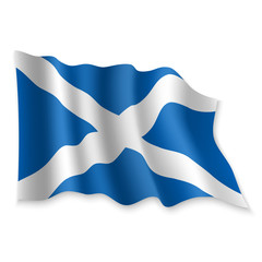 3D Waving Flag. Vector illustration