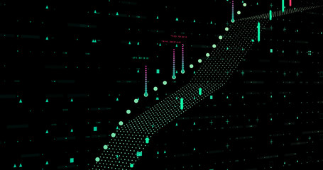 Abstract digital network data background, 3D rendering