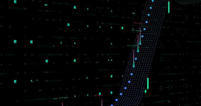 Abstract digital network data background, 3D rendering