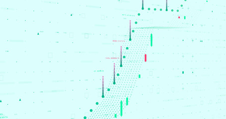 Abstract digital network data background, 3D rendering