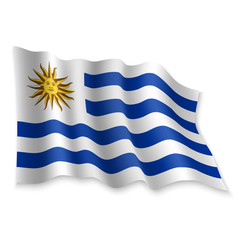 Obraz premium 3D Waving Flag. Vector illustration
