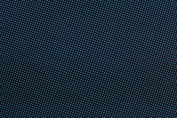 Abstract dark dotted texture background, many small blue neon light round dots on black backdrop,...