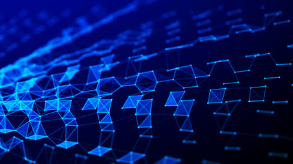 Futuristic hexagon background. Abstract technology background. Honeycomb concept. Big data. 3d