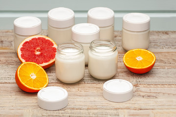 Healthy eating yogurt and fruits