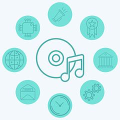 Music disc vector icon sign symbol