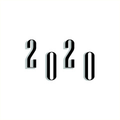 2020 vector on white background