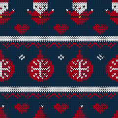 Christmas seamless knitted pattern background, Christmas and New Year greeting cards