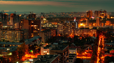 Fototapeta na wymiar Aerial view of a large developing European city