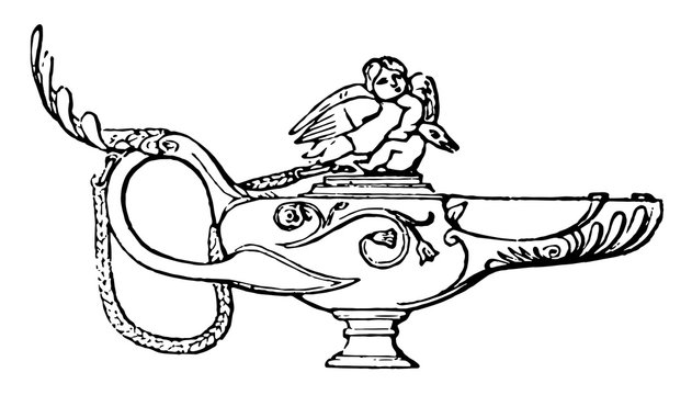 Lucerna, vintage illustration.