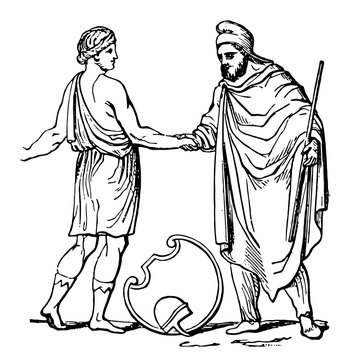 Pedum, vintage illustration.