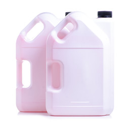 Bottle car coolant on white background isolation