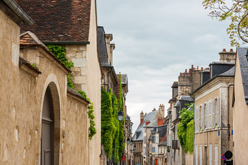 Fototapeta na wymiar BOURGES, FRANCE - May 10, 2018: Antique building view in Old Town in Bourges, France