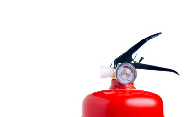 Fire extinguisher safety on white background isolation
