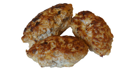 cutlets on white background