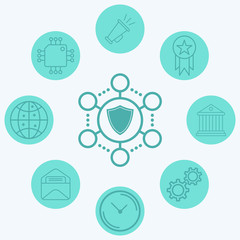 Network protection vector icon sign symbol