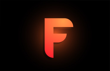 F orange black logo letter alphabet for company icon design