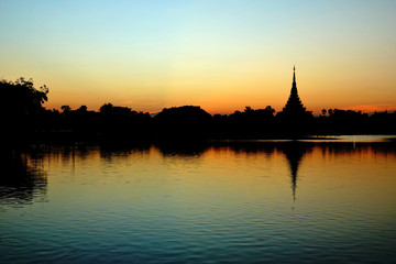 Fototapeta na wymiar Thailand Khon Kaen Sunset