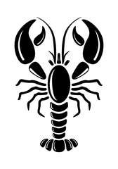 Lobster Silhouette Icon on White Background. Vector - Vector