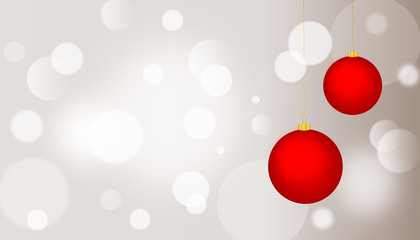 Fototapeta premium Christmas background with red balls on white background