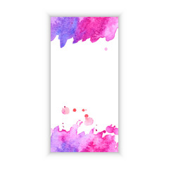 Watercolor design banner. Promotion web template.