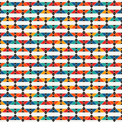 African style seamless surface pattern with abstract figures. Bright ethnic print. Geometric ornamental background