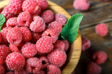 fresh raspberries closeup