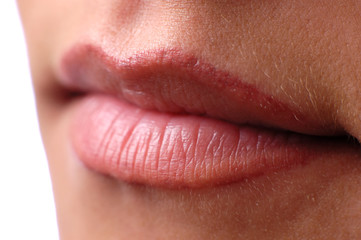 Perfect natural lips makeup close-up