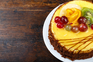 cake with berries top view