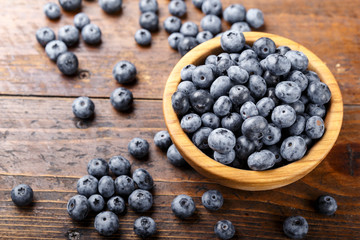 blueberries close-up in a plate
