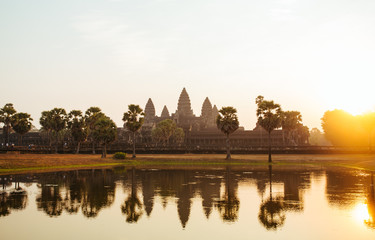 Fototapeta na wymiar Angkor Wat Temple in Cambodia near Siem Reap city in Asia