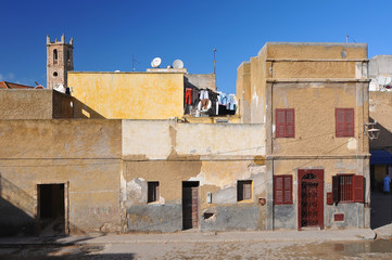 Buildings in the portuguese town of Mazagan, El Jadida, Morocco.