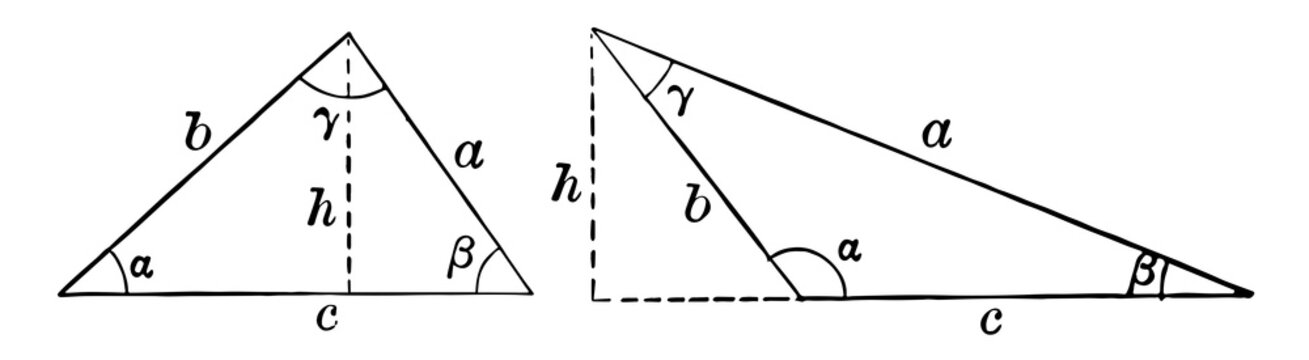 Law of Sines. vintage illustration.