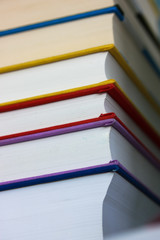 Bright books on the shelf, study