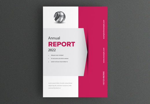 Report Cover Layout with Red Accents