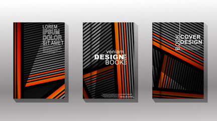 Cover book with a geometric design background. Valid for banners, placards, leaflets, poster designs, etc. Eps10 vector template