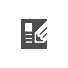 Document writing icon and contract concept