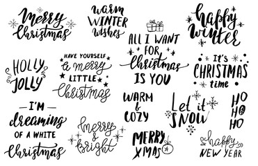 Set of hand lettering for cards or git tags.