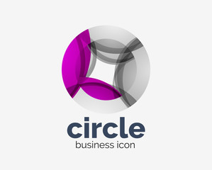 Circle abstract design logotype, round vector logo design template, internet icon with twist or spiral effect