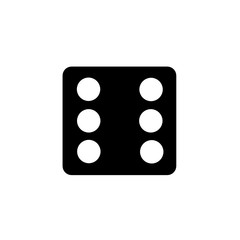 Vecteur icone dé, six