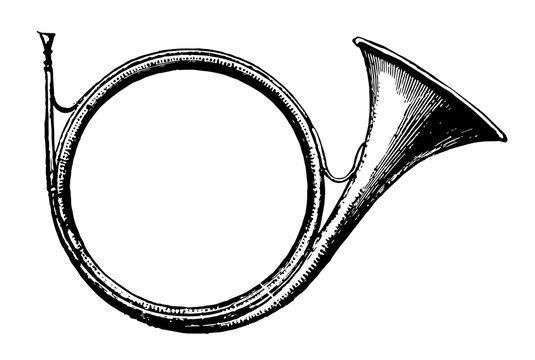 Cor de Chasse, vintage illustration.