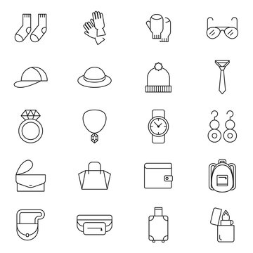 Accessories vector icon outline style