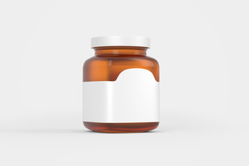 Jam Jelly Jar Packaging Blank White Mockup
