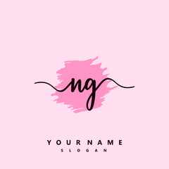 NG Initial handwriting logo vector	