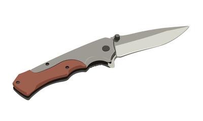 pocket knife realistic vector illustration isolated