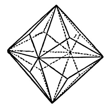 Triakis-octahedron vintage illustration.