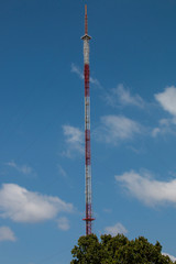 Red and White Radio Tower
